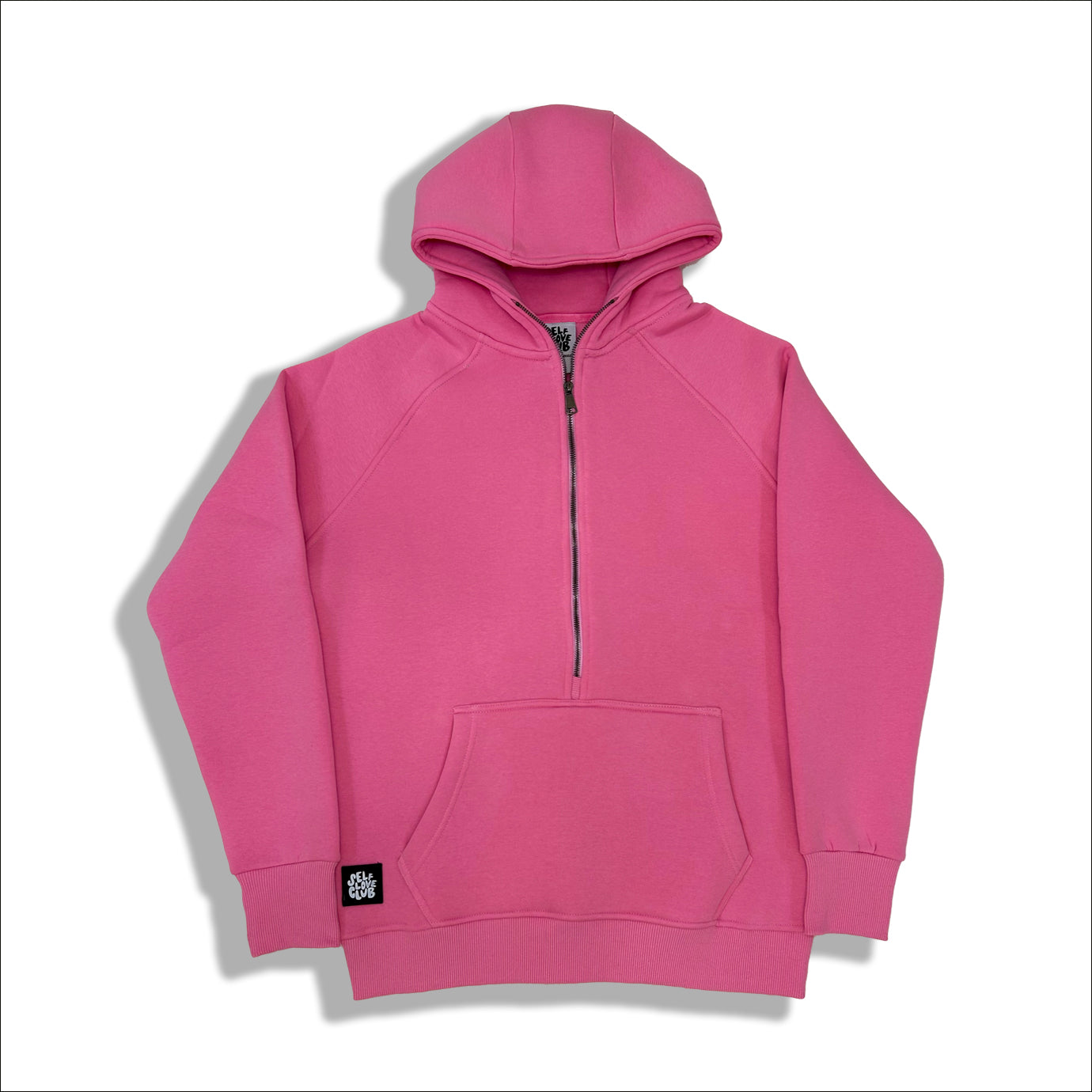 Bubble Gum Pink Half Zip Hoodie