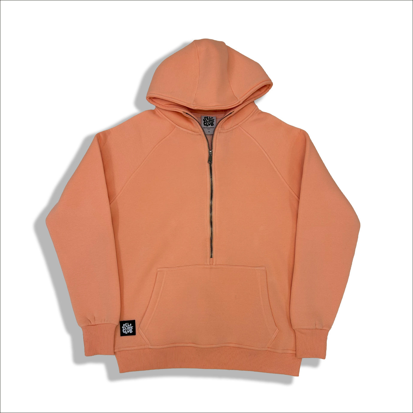 Soft Peach Half Zip Hoodie